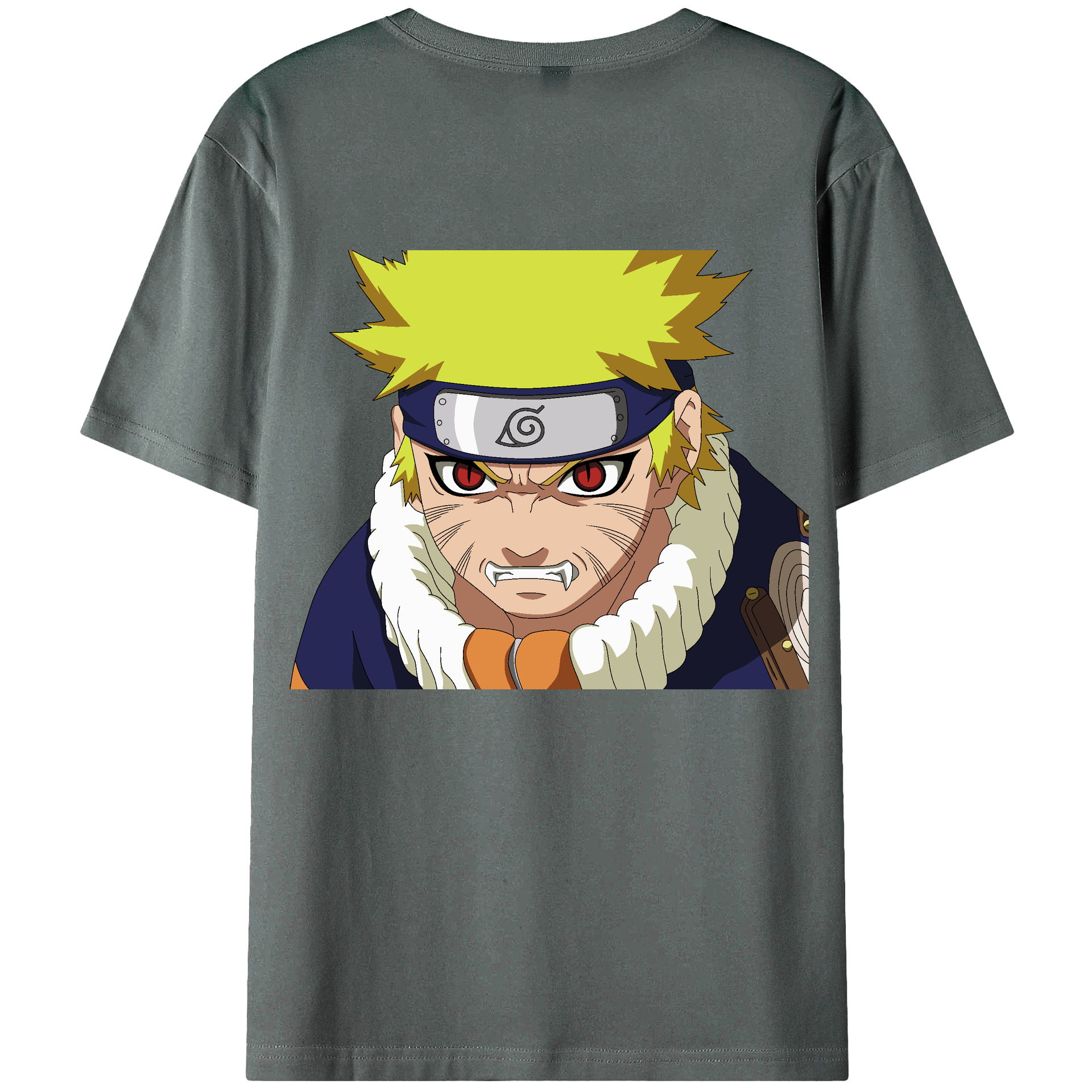 （画像用） NARUTO -ナルト- うずまき ナルト Uzumaki Naruto 綿100％ メンズ半袖Tシャツ（バックプリント） 通気性